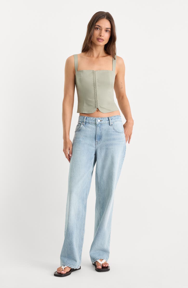 Good American Square Neck Corset Top, Alternate, color, Mosswell