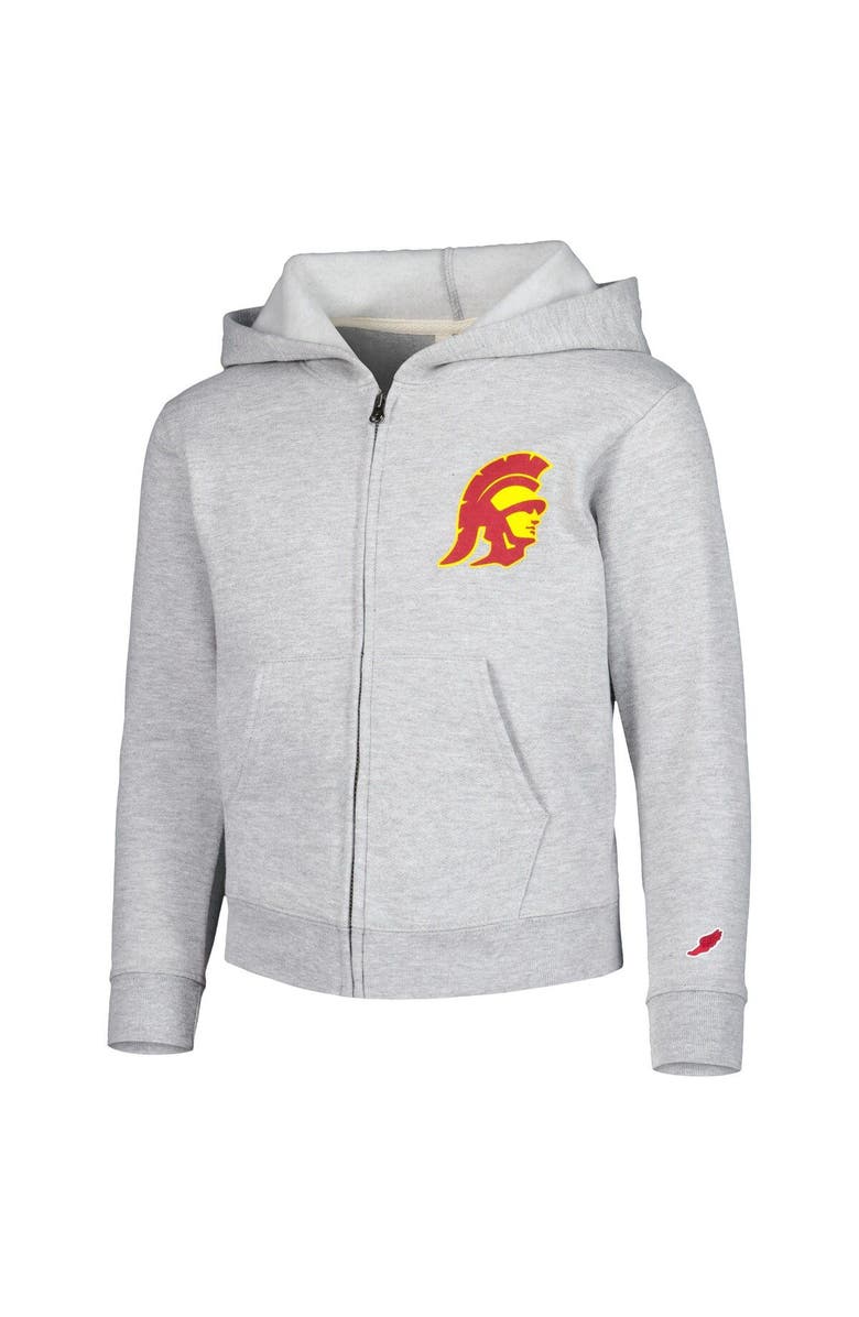 LEAGUE COLLEGIATE WEAR Youth League Collegiate Wear Heather Gray USC Trojans Full-Zip Hoodie, Alternate, color, 