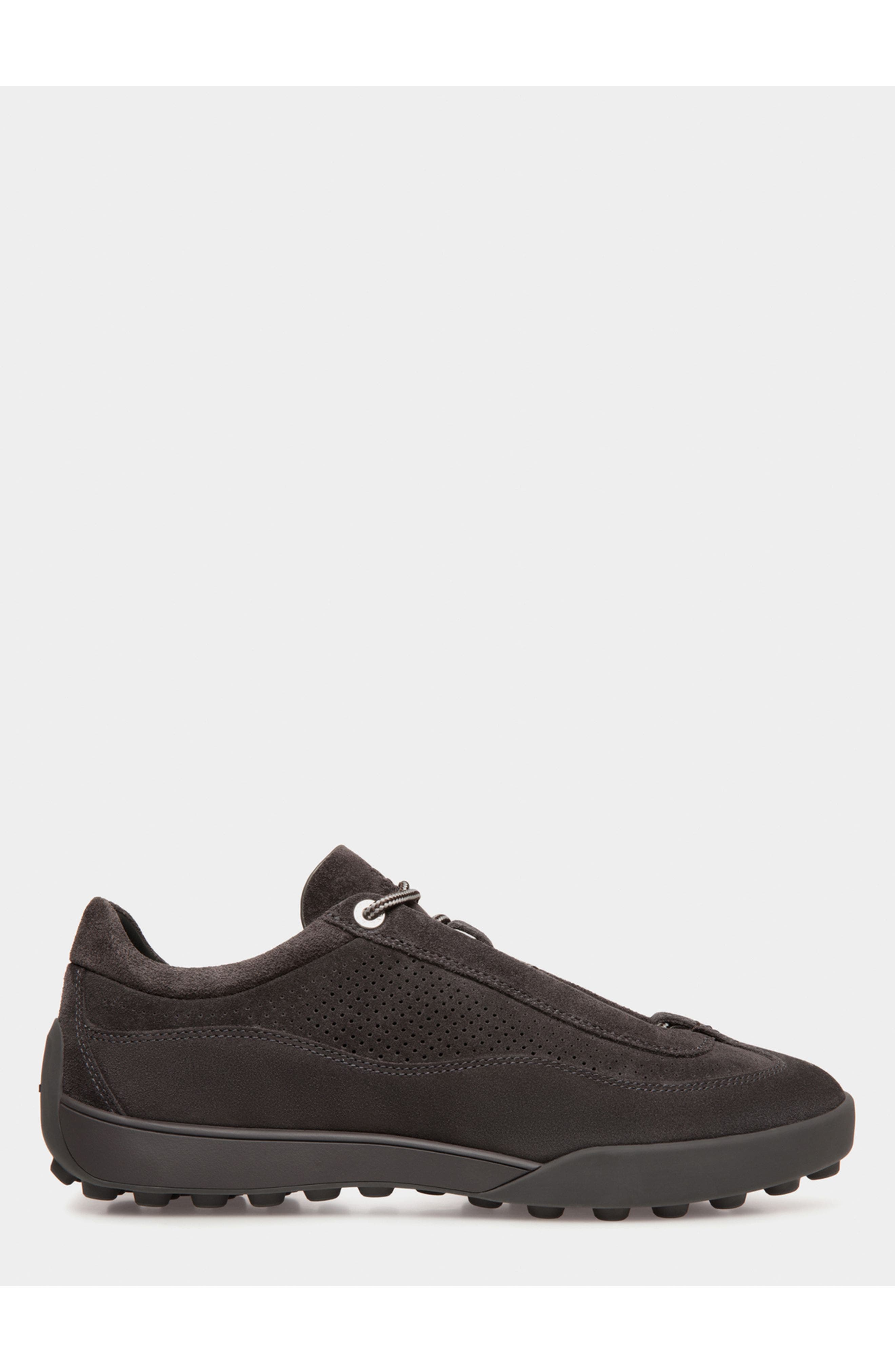 Bally Manto Runner Sneaker in Dark Suede, Main, color, Gray