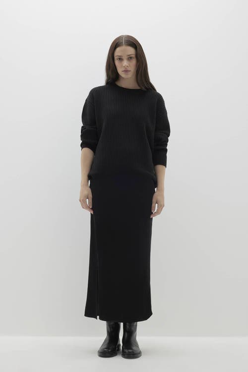 Naked Cashmere Campbell Ribbed Crewneck Cashmere Sweater In Black