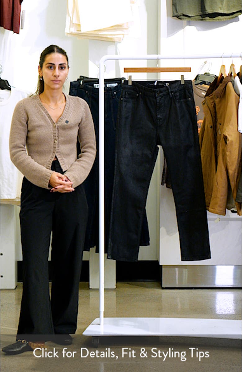 Coated High Waist Straight Leg Ankle Jeans, sales video thumbnail