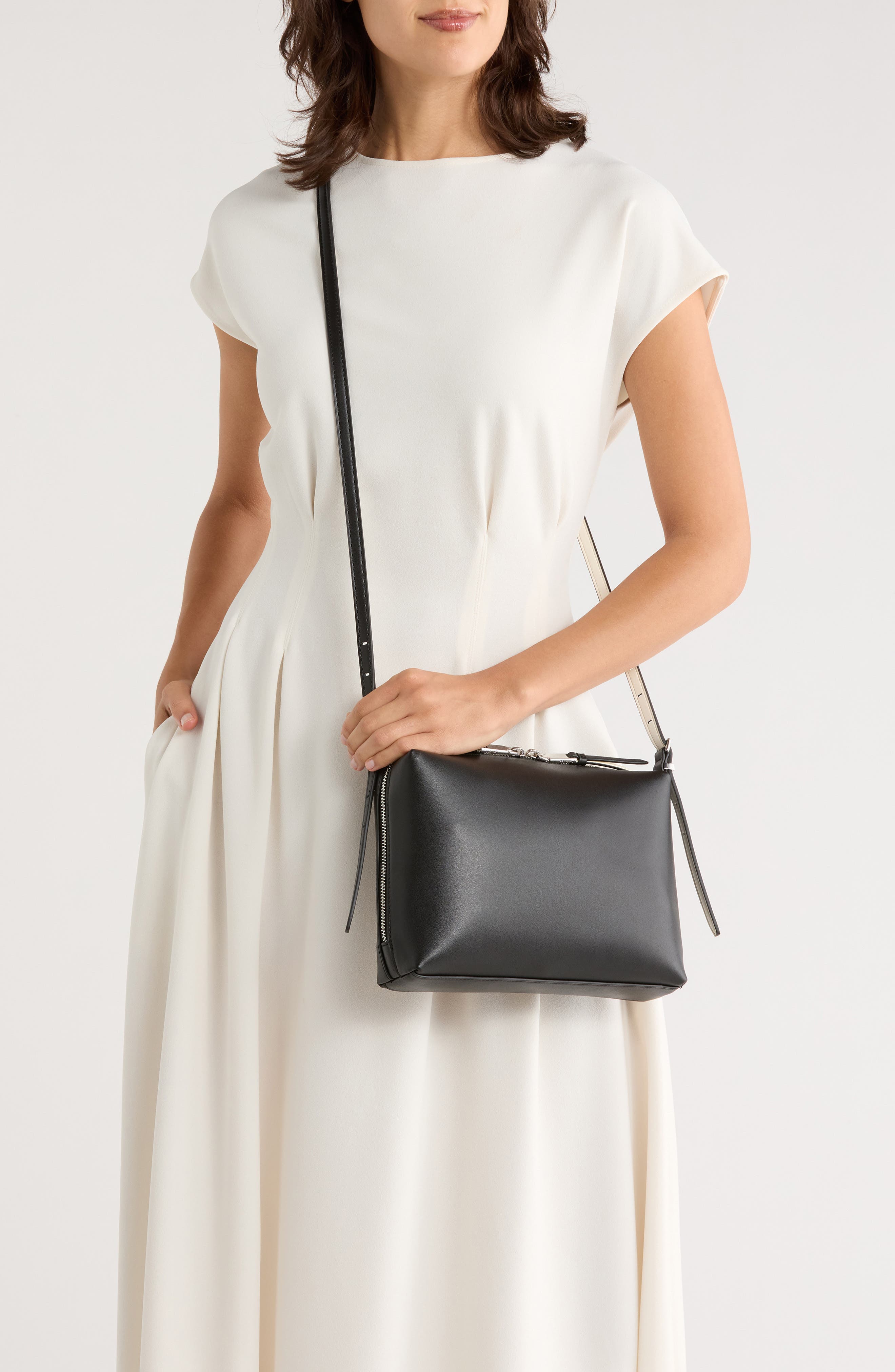 Calvin Klein Lowne Crossbody Bag, Alternate, color, Black White