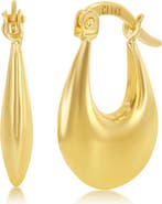 SIMONA 14K Gold Puffed Hoop Earrings