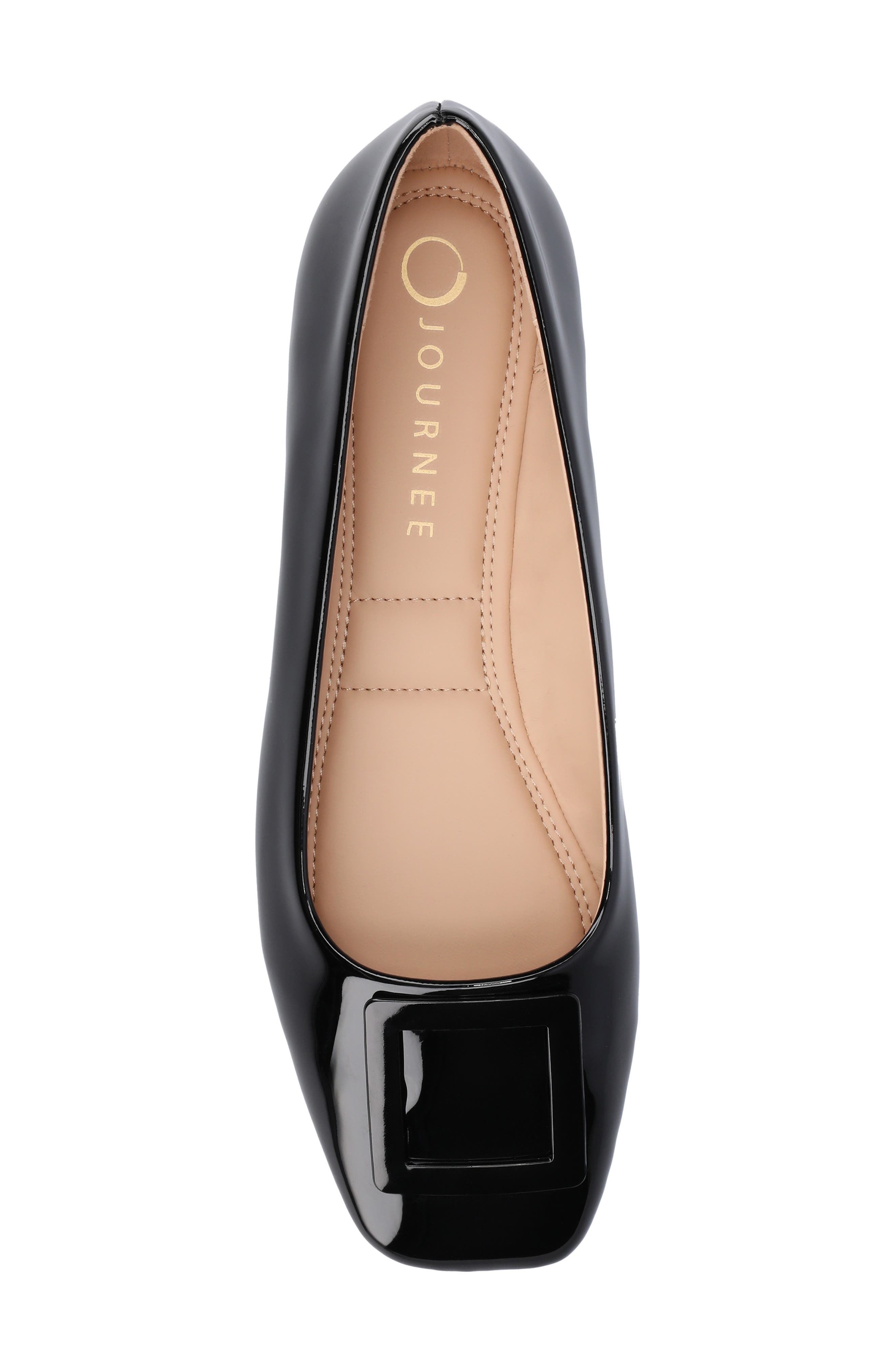 Zimia Square Buckle Flat, Alternate, color, PATENT/BLACK