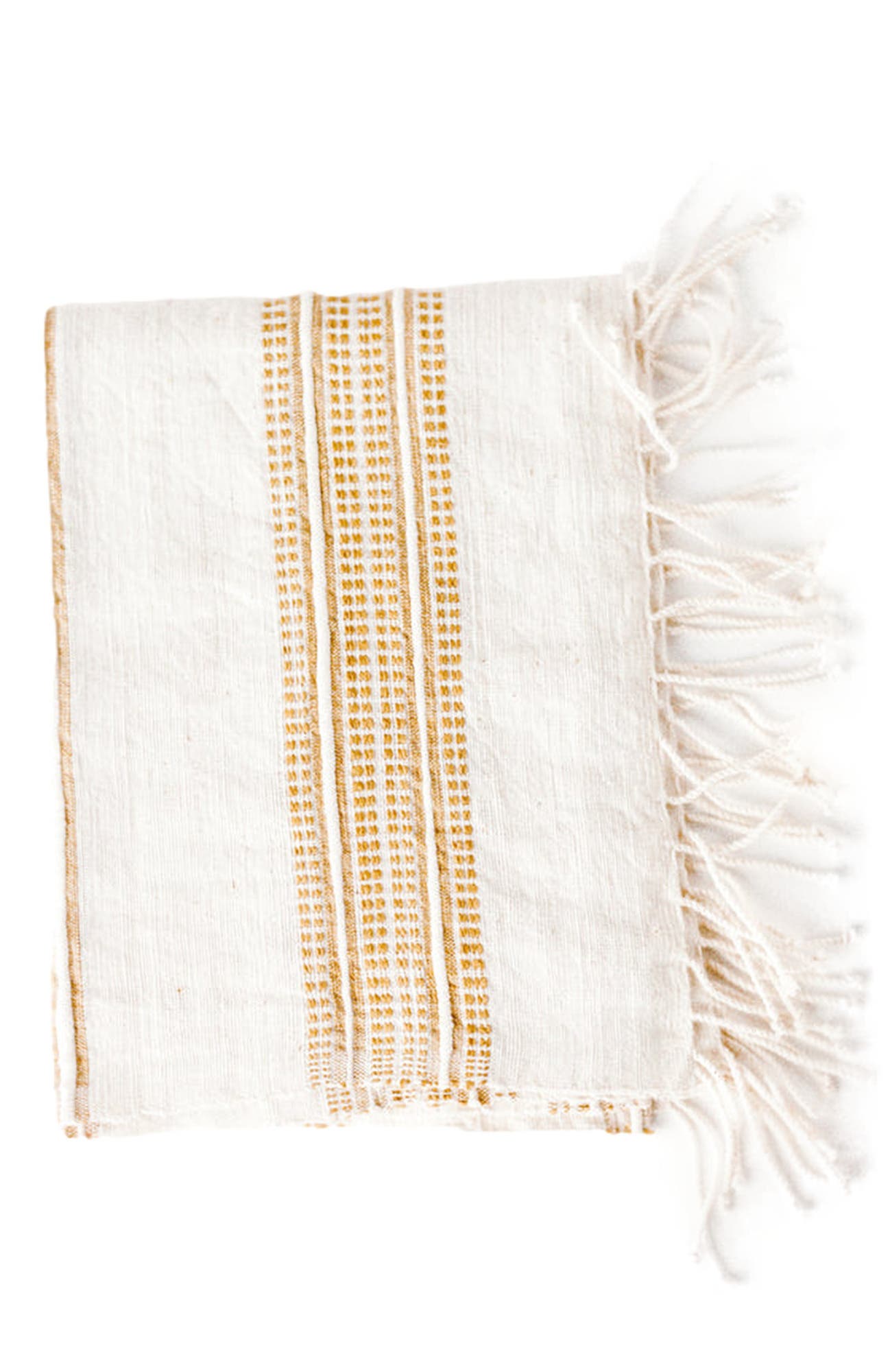 Creative Women Aden Cotton Hand Towel in Natural W/Beige 