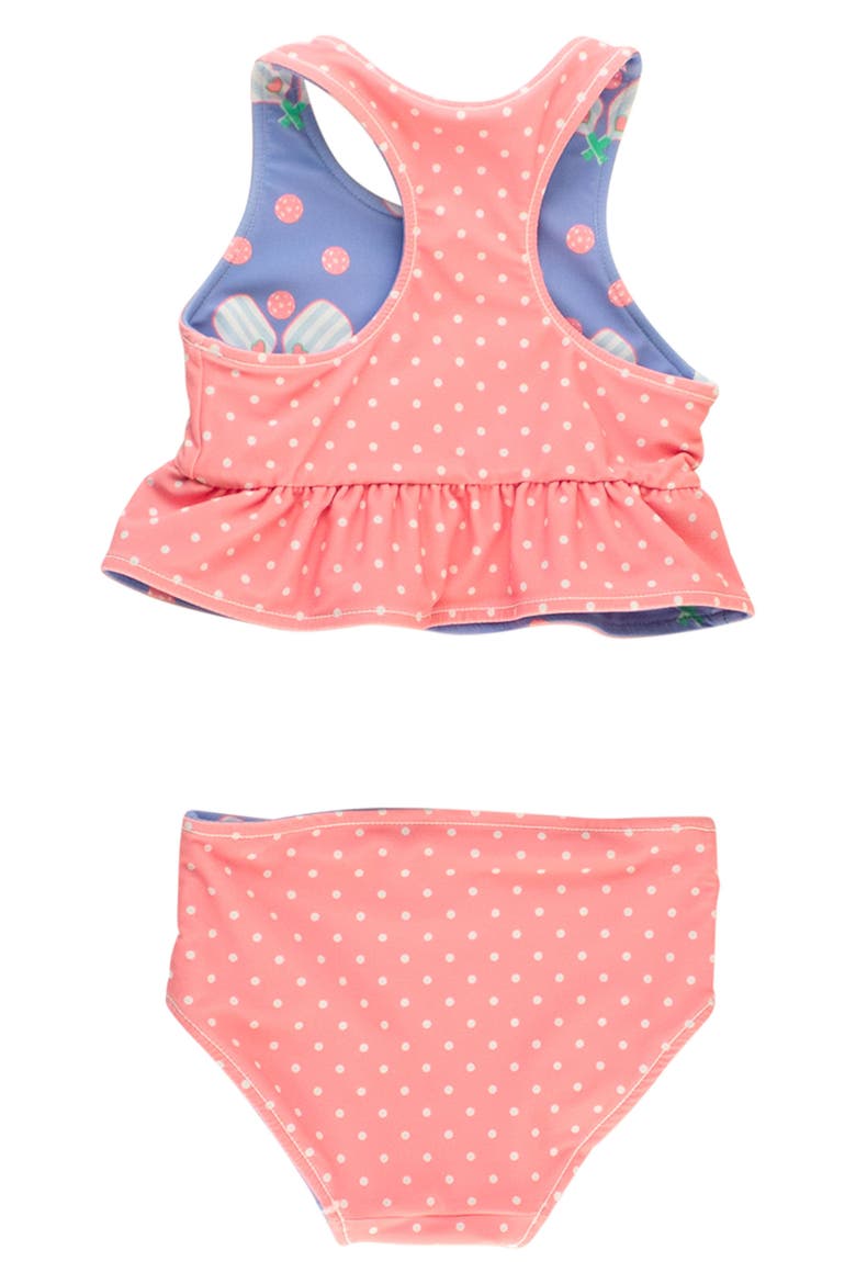 Kids' Pickleball Playtime Reversible Two-Piece Swimsuit, Alternate, color, BLUE/ PINK