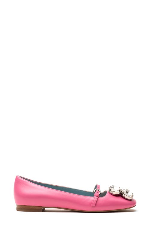 Frances Valentine Josephine Crystal Embellished Flat In Pink