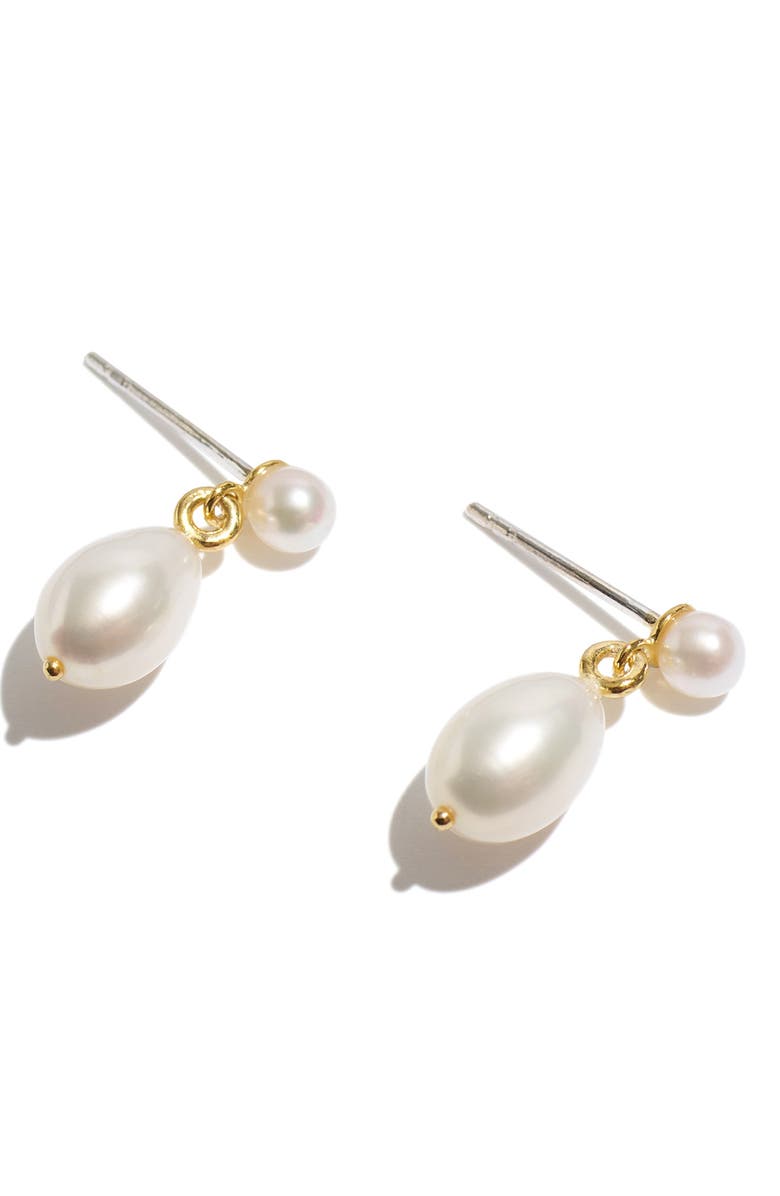 Madewell Delicate Collection Demi Fine Freshwater Pearl Drop Earrings, Main, color,