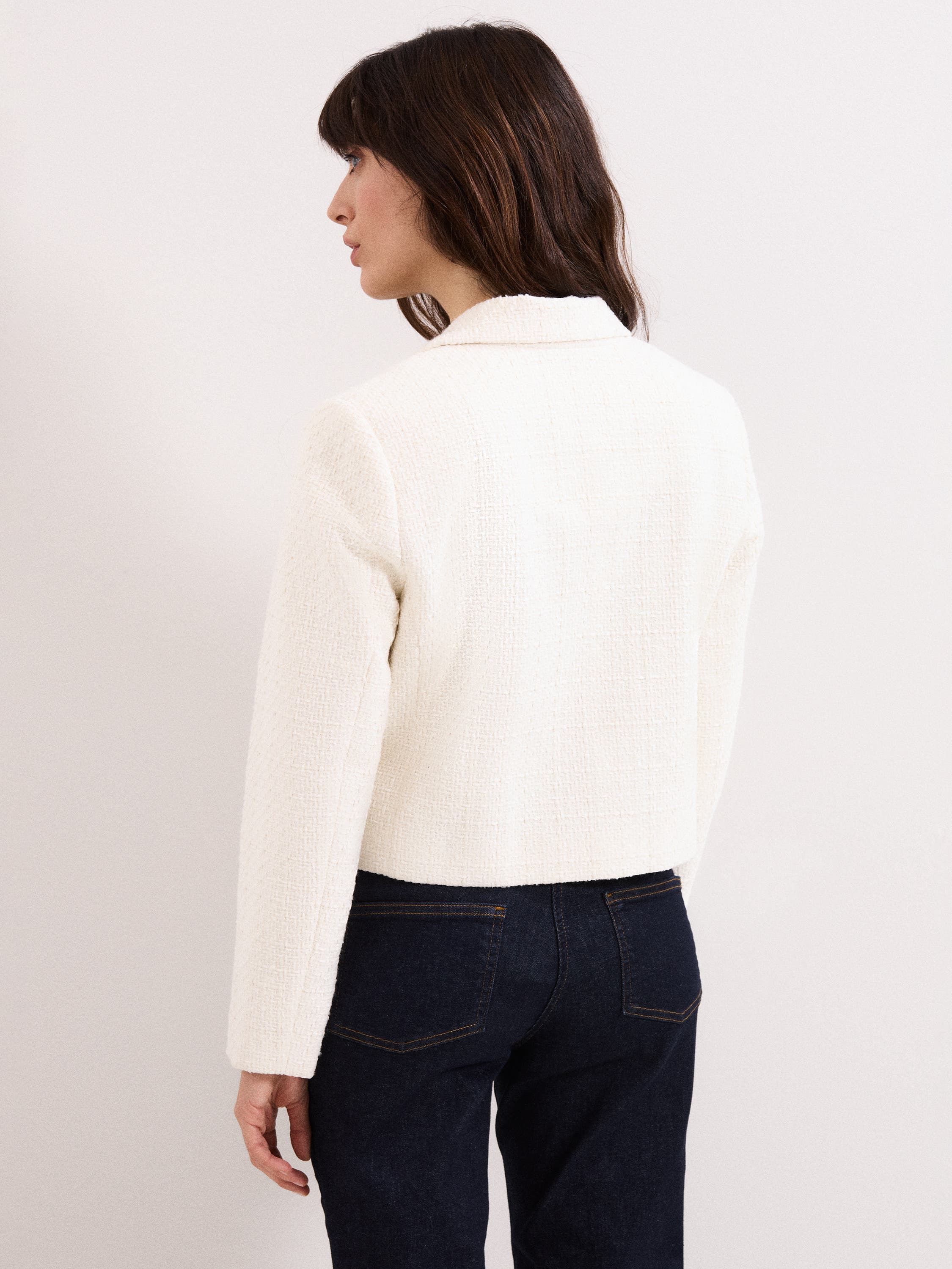 Adria Cropped Textured Jacket Blazer (Women) | Nordstrom