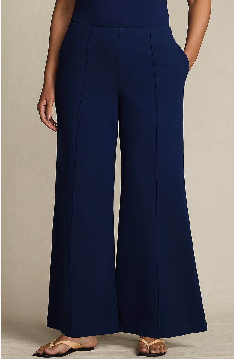 Lands' End Starfish High Rise Palazzo Pants, Main, color, Deep Sea Navy