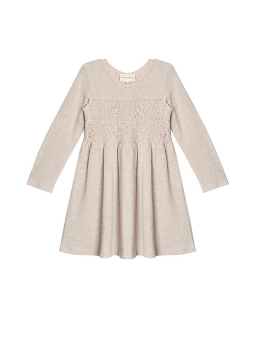Mabel + Honey Kids'  Mabel And Honey Millie Smocked Natural-waist Toddler Dress, Beige Long-sleeve Polyeste In Multi