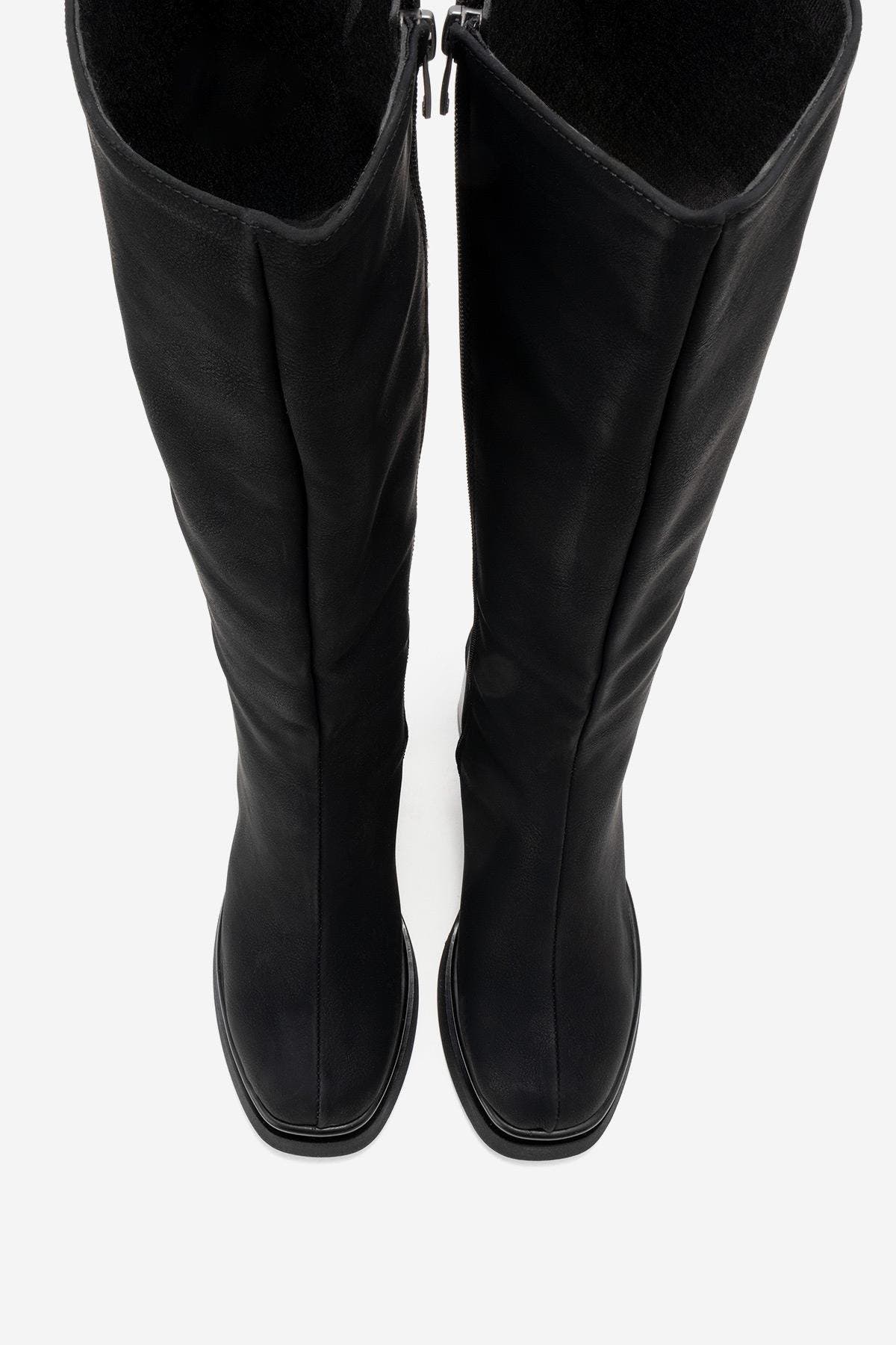 Carm Nubuck Platform Mid Calf Boot, Alternate, color, Black Nubuck