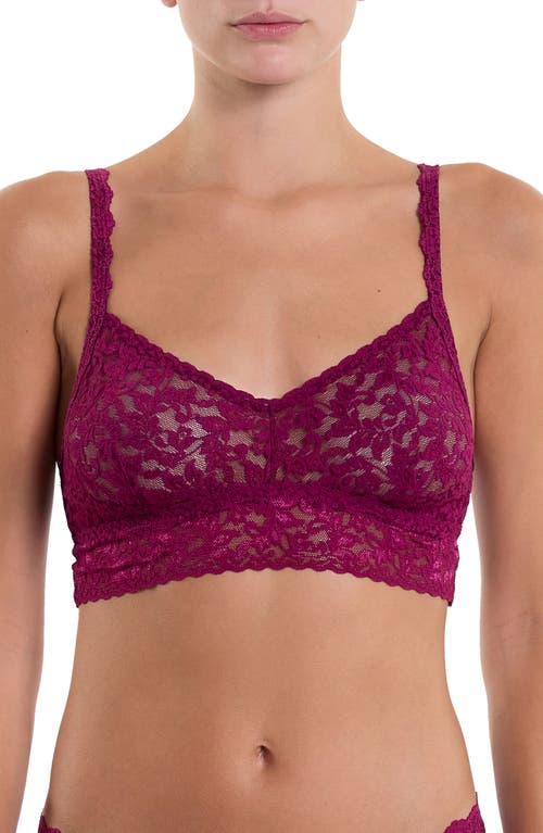 Hanky Panky V-neck Retro Lace Bralette In Brown