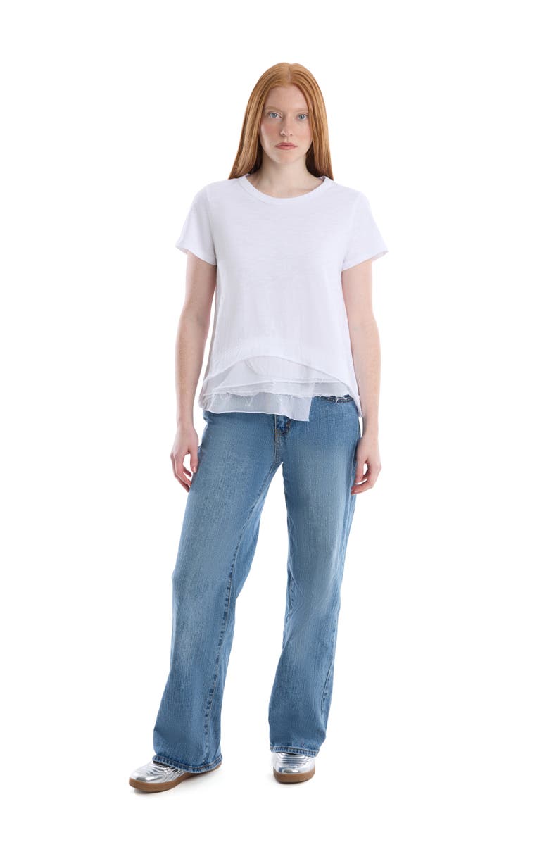 Wilt Boxy Short Sleeve Mixed Hem, Alternate, color, White
