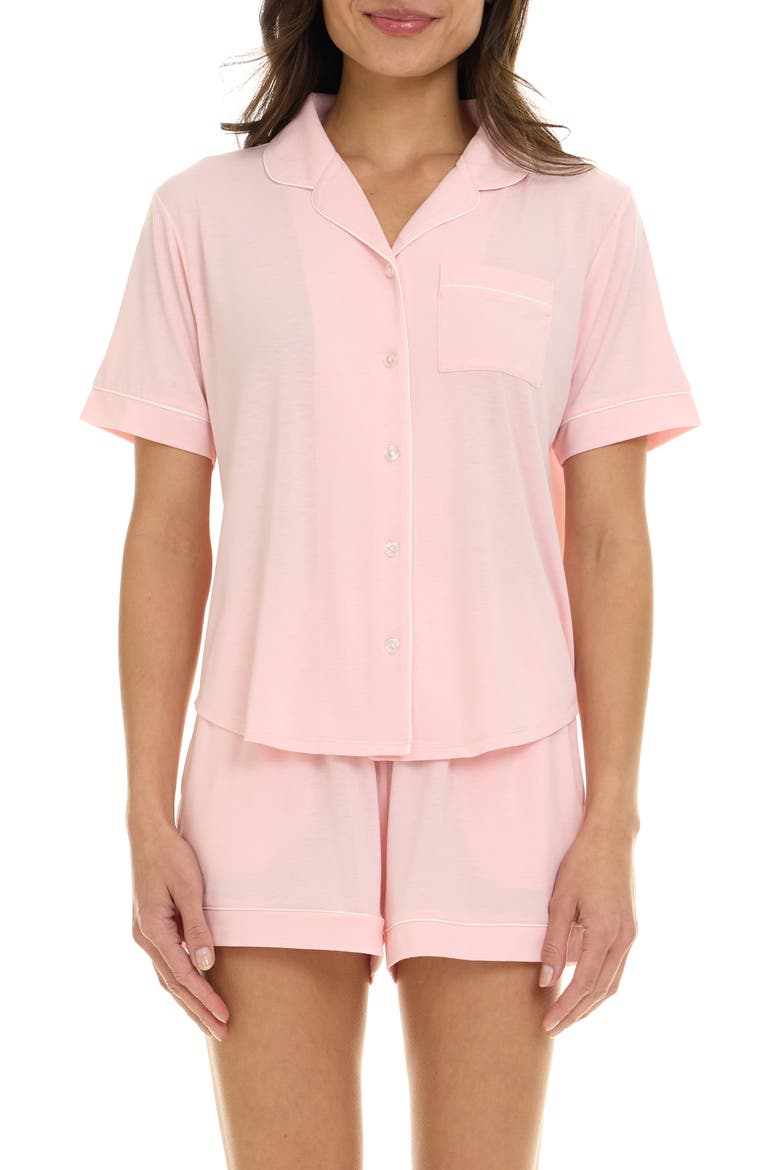 Annie Shirt & Shorts 2-Piece Pajama Set, Main, color, PINK CLOUD