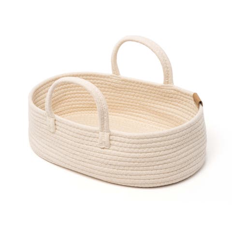 Cotton Doll Sized Moses Basket for Dolls up to 15"