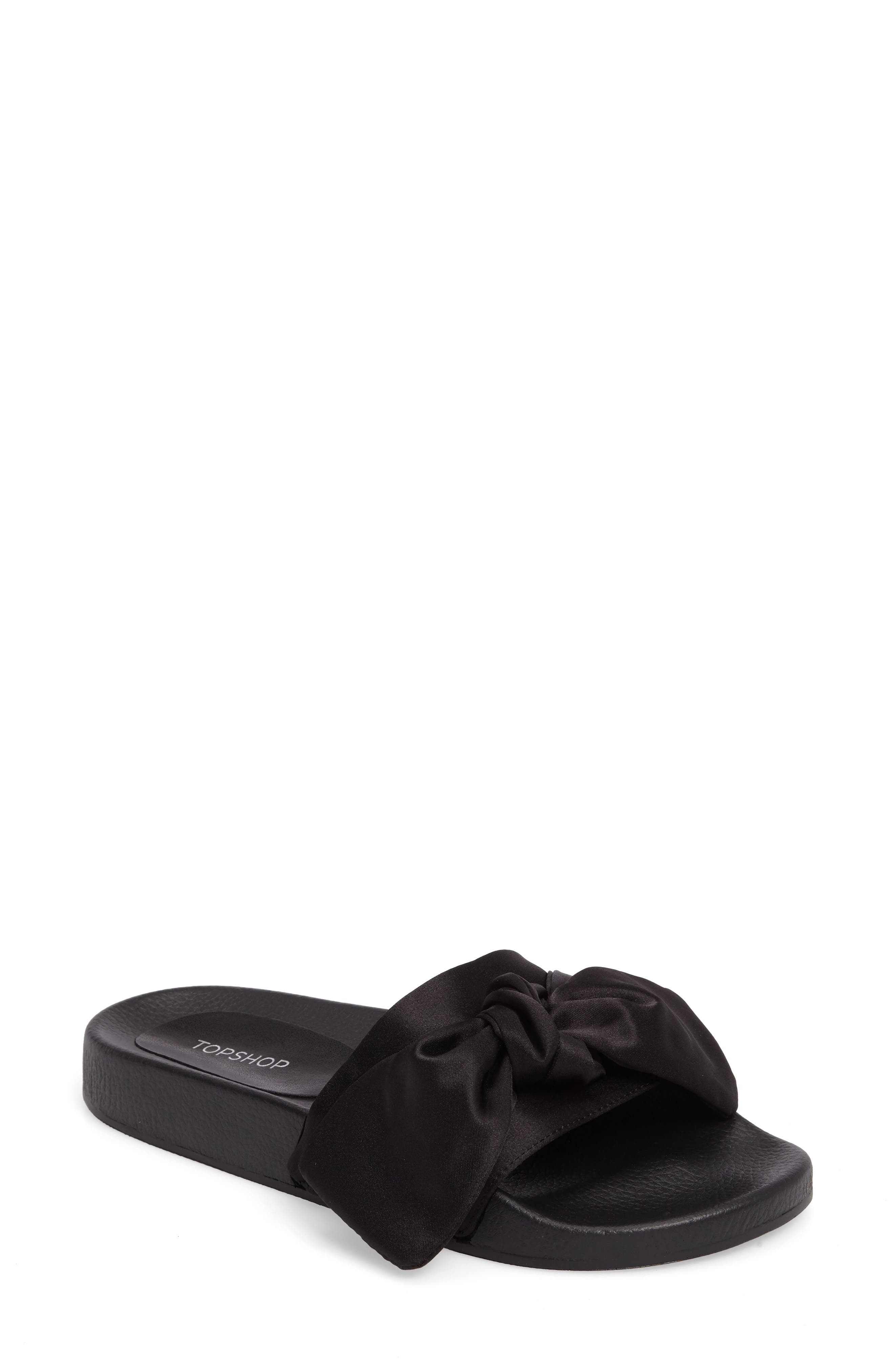 Topshop Halo Bow Slide Sandal, Main, color, 