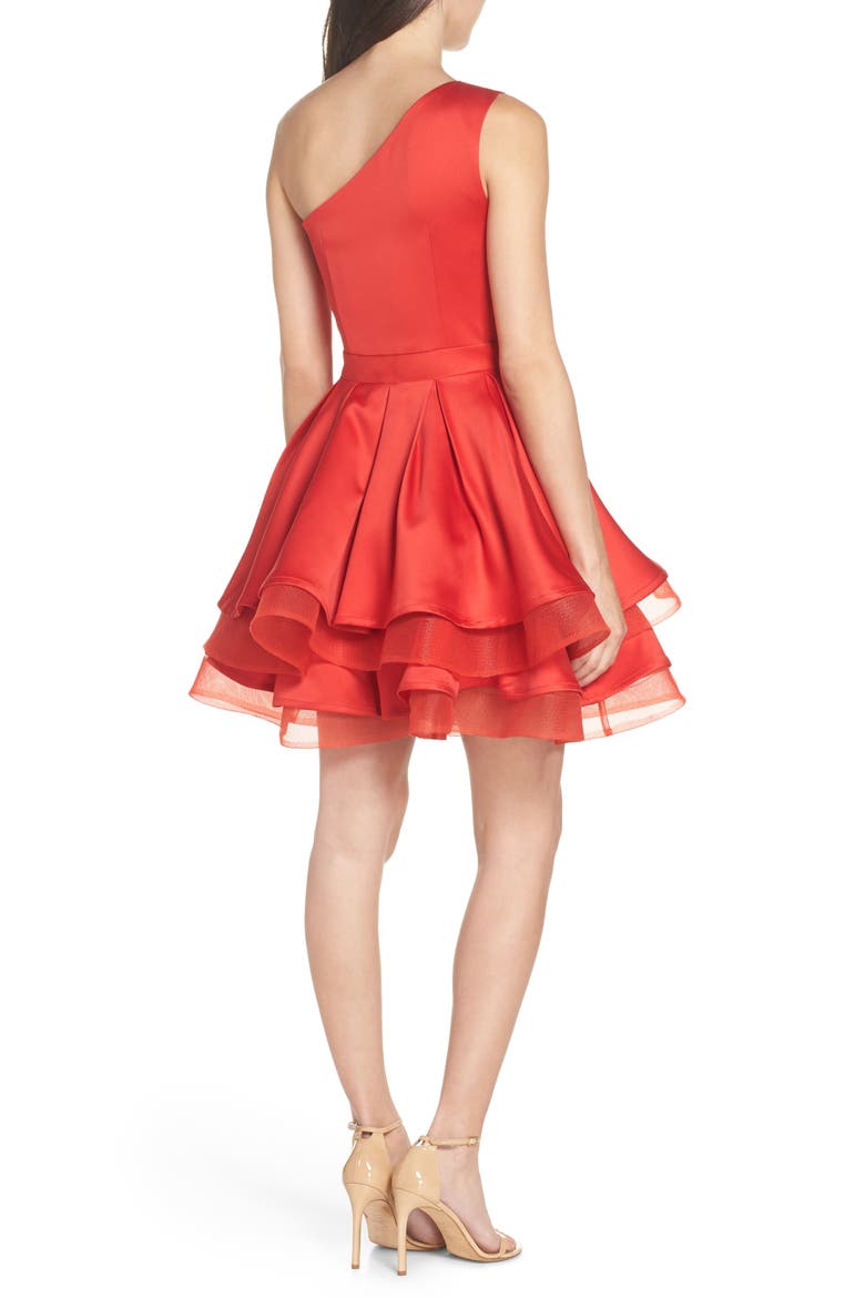 Bronx and Banco Emmanuel One-Shoulder Party Dress, Alternate, color, RED