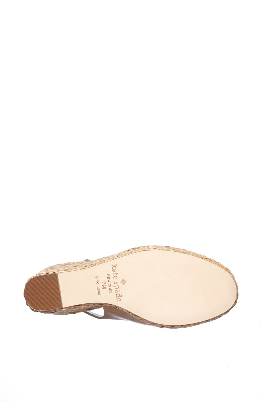 'della' wedge sandal, Alternate, color, NATURAL SHINE CALF