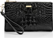 Brahmin Daisy Croc Embossed Leather Wristlet