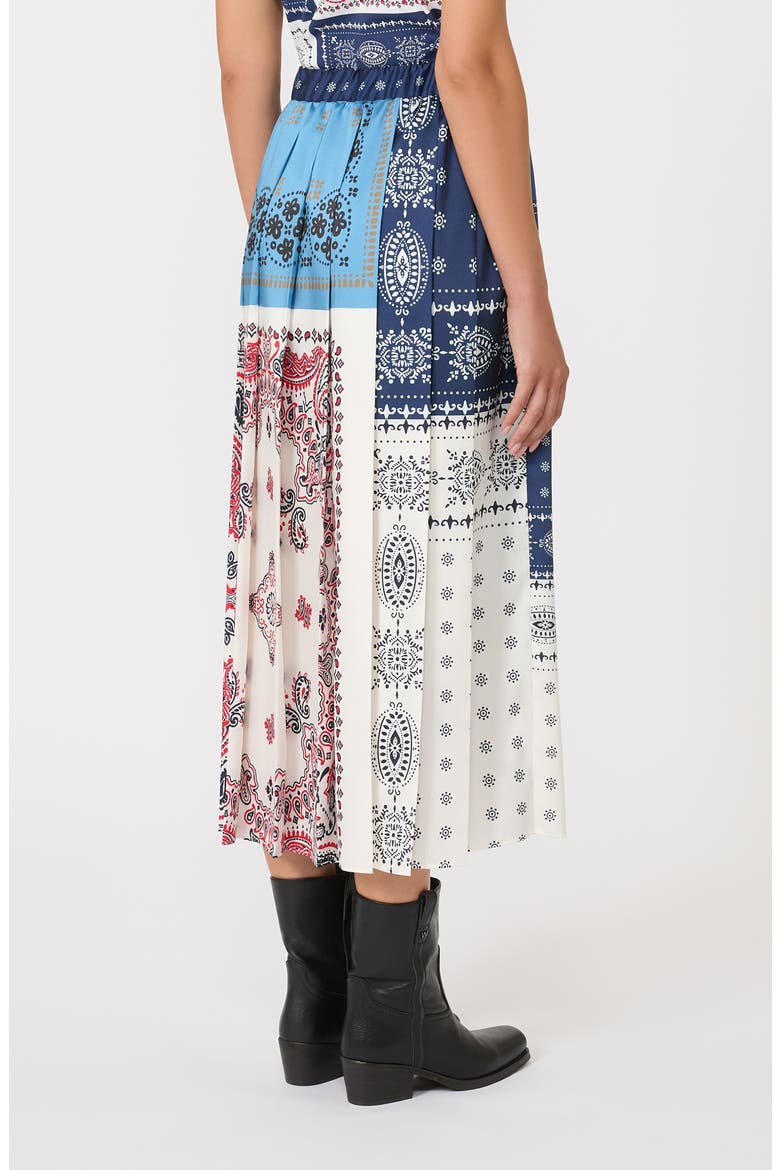 Luna Patchwork Maxi Skirt, Alternate, color, NAVY