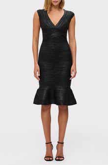 Herve Leger The Metallic Sophie Bandage Midi Dress
