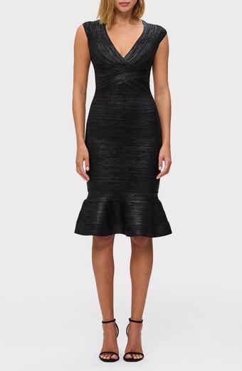 Sophie Metallic Foil V-Neck Dress
