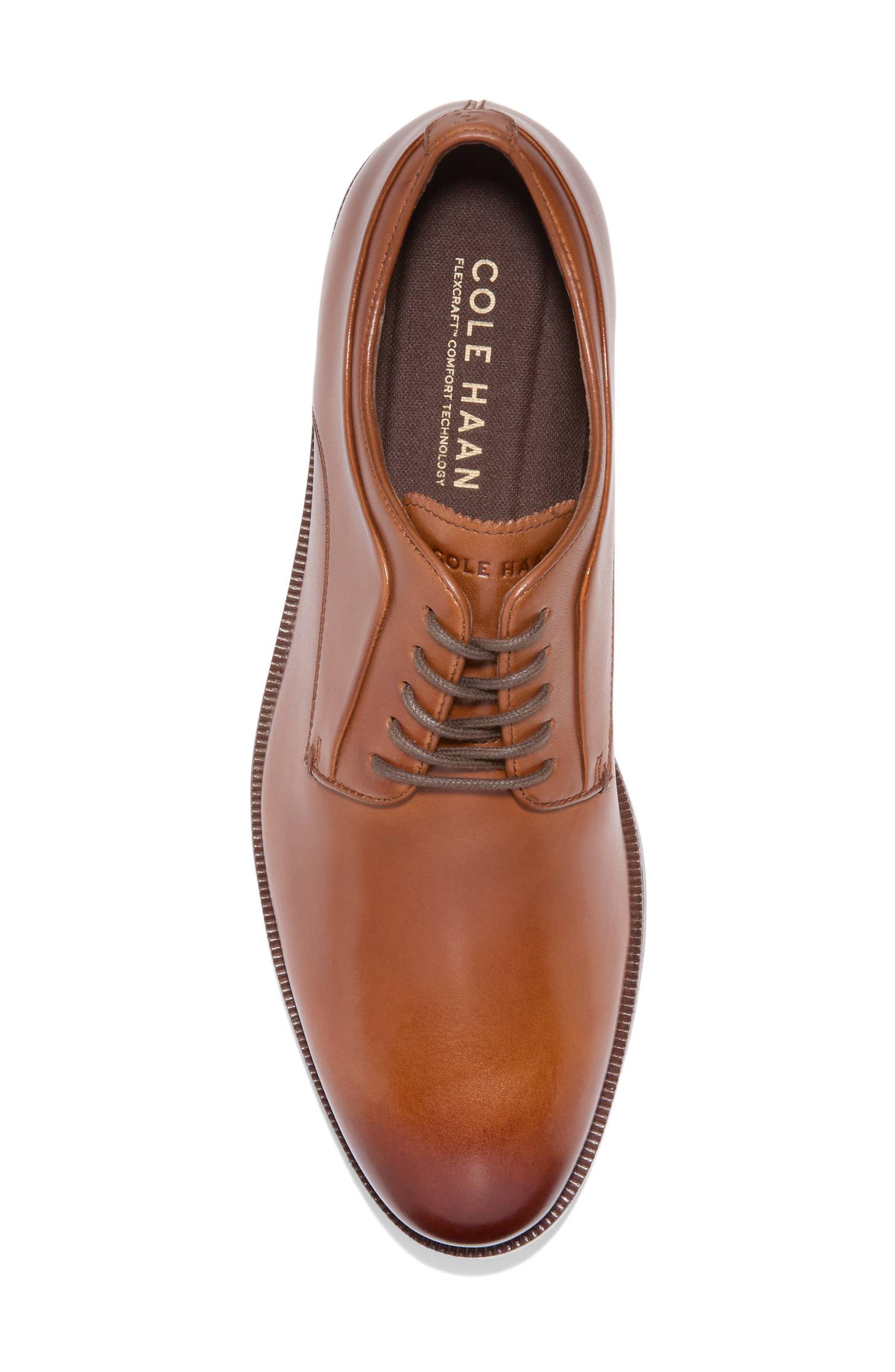 Dean Plain Toe Leather Derby, Alternate, color, BRITISH TAN BLACK