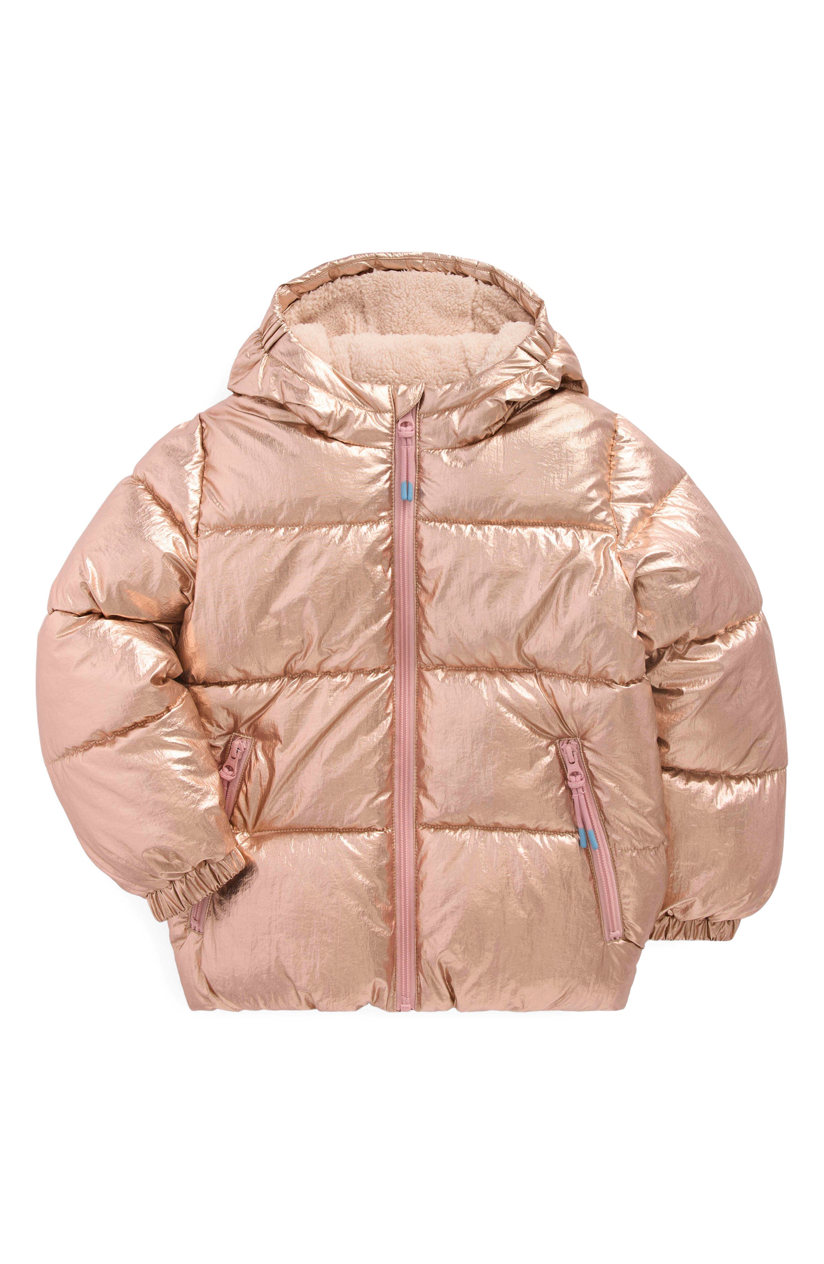 Mini Boden Kids' Fleece Lined Quilted Hooded Jacket