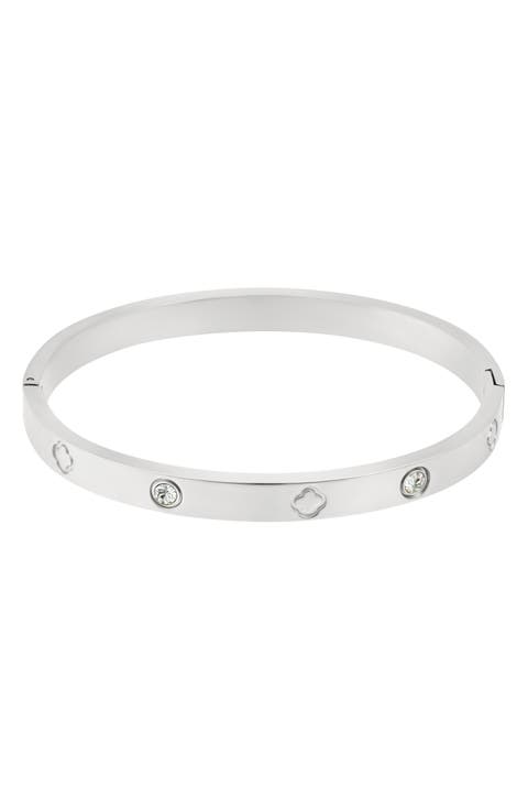 Water Resistant Cubic Zirconia & Clover Bangle