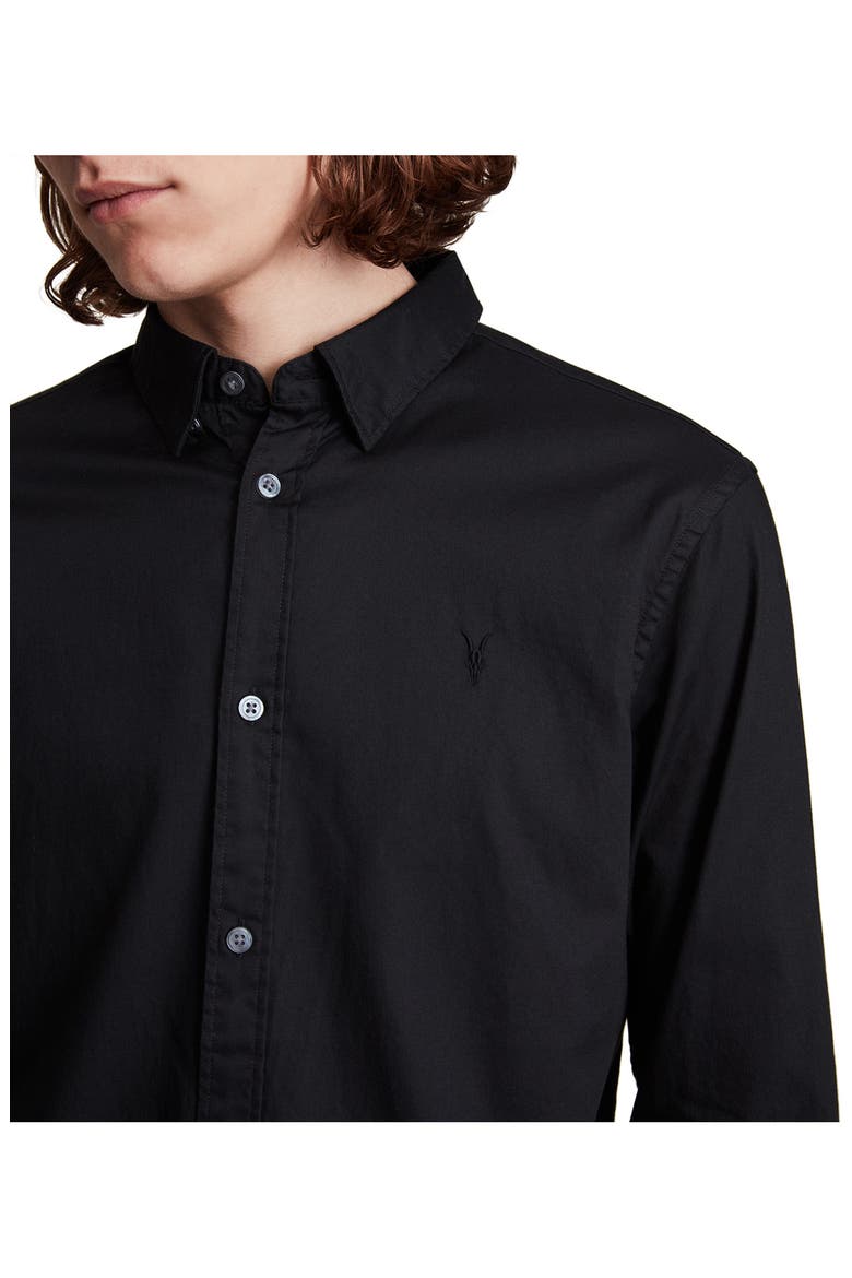 Hawthorne Slim Fit Button-Up Shirt, Alternate, color, BLACK