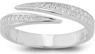 SPHERA MILANO Rhodium Plated Pavé CZ Bypass Ring