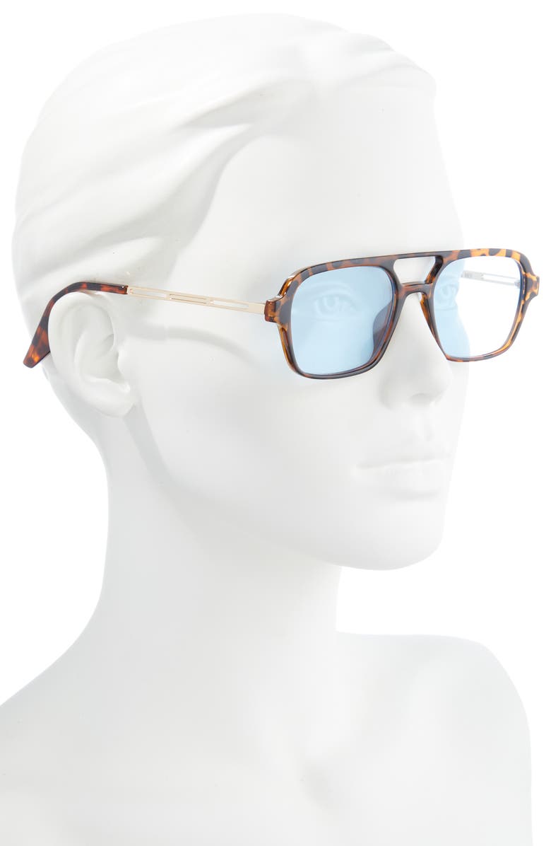 Fifth & Ninth Jordan 60mm Aviator Sunglasses, Alternate, color, Torte/ Blue