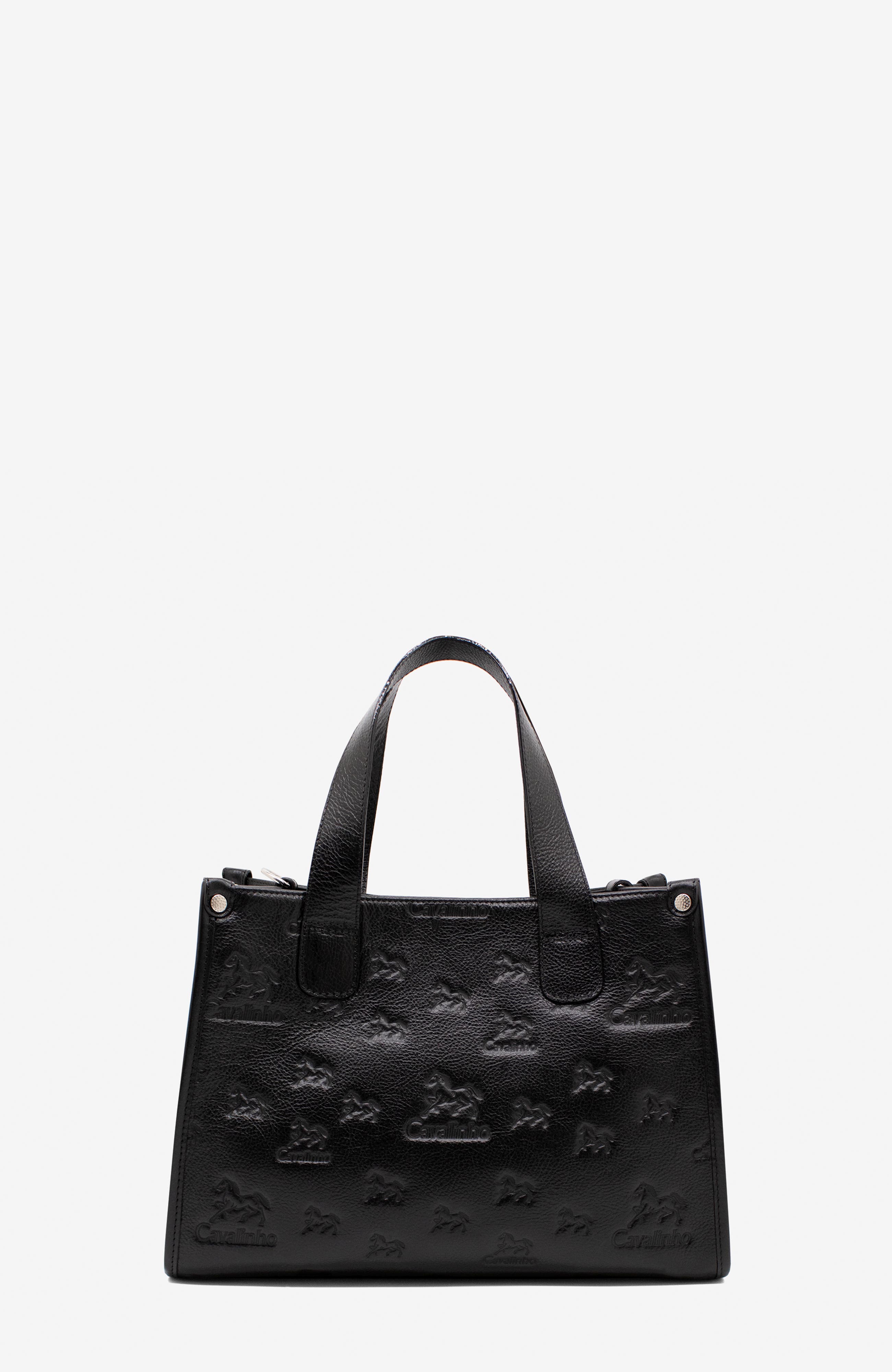 Cavalo Lusitano Leather Handbag 551, Alternate, color, Black