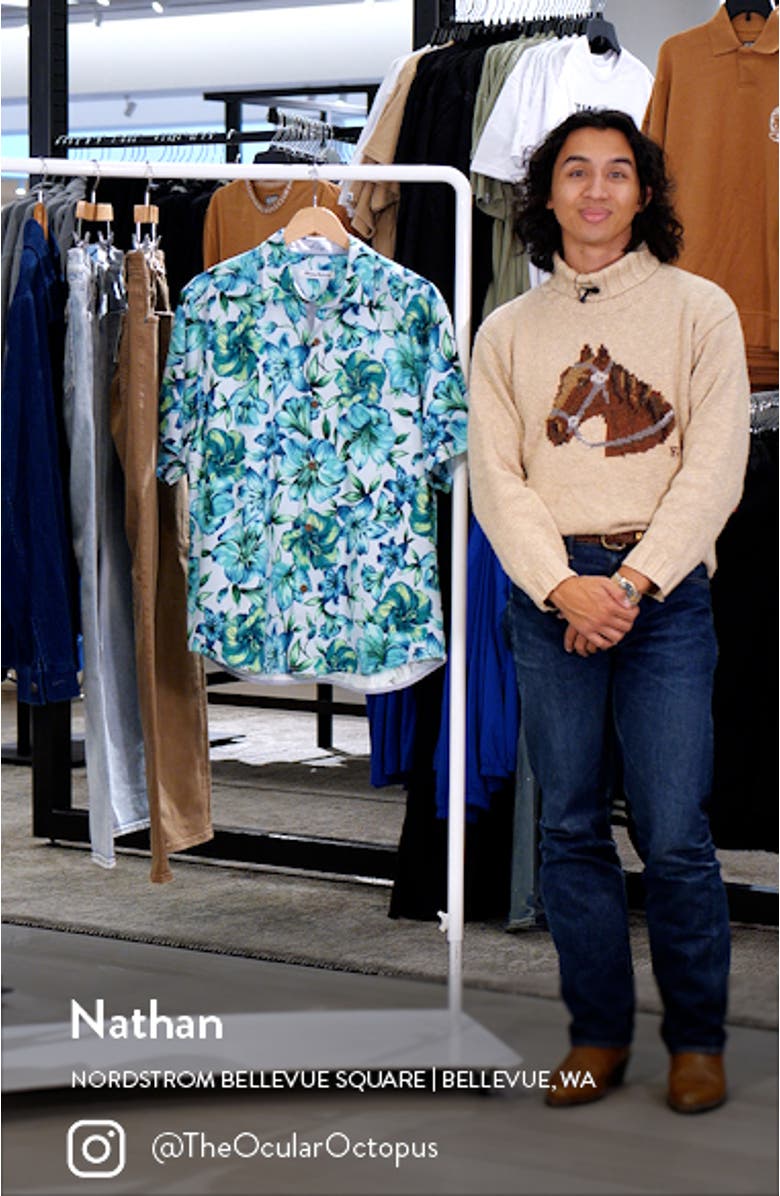 Hibiscus Hideaway Short Sleeve Silk Button-Up Shirt, sales video thumbnail