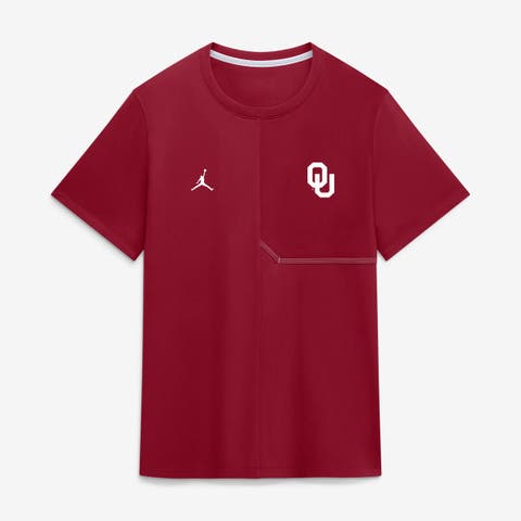 Men's Jordan Brand Crimson Oklahoma Sooners 2026 Sideline UV Dri-FIT Coaches Shirt