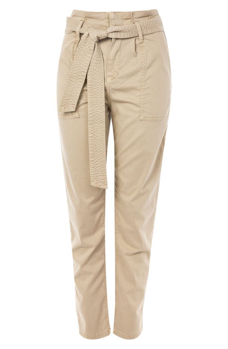 Topshop Paperbag Peg Trousers, Alternate, color, 