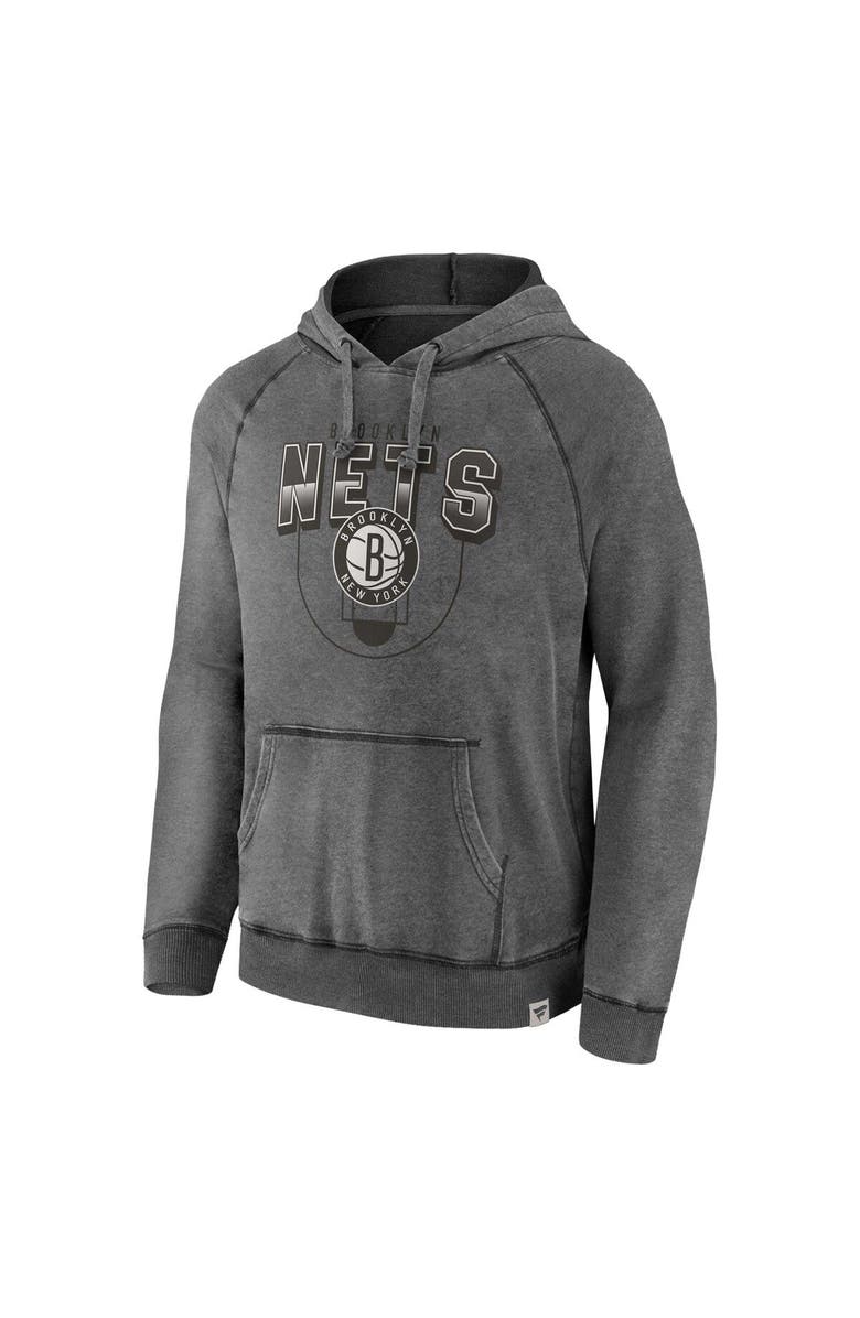 FANATICS Men's Fanatics Branded Gray Brooklyn Nets Acquisition True Classics Vintage Snow Wash Pullover Hoodie, Alternate, color, Gray