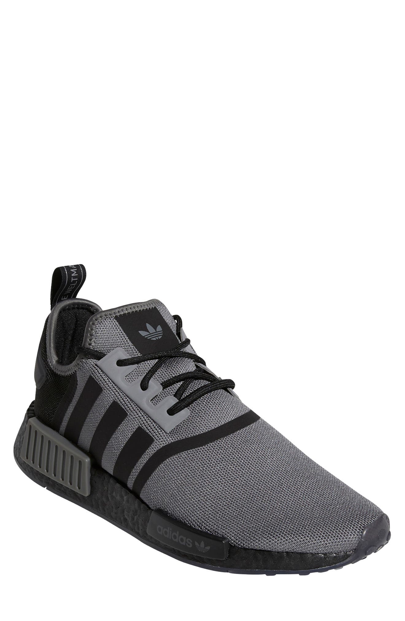 NMD R1 Primeblue Sneaker, Main, color, GREY/ BLACK