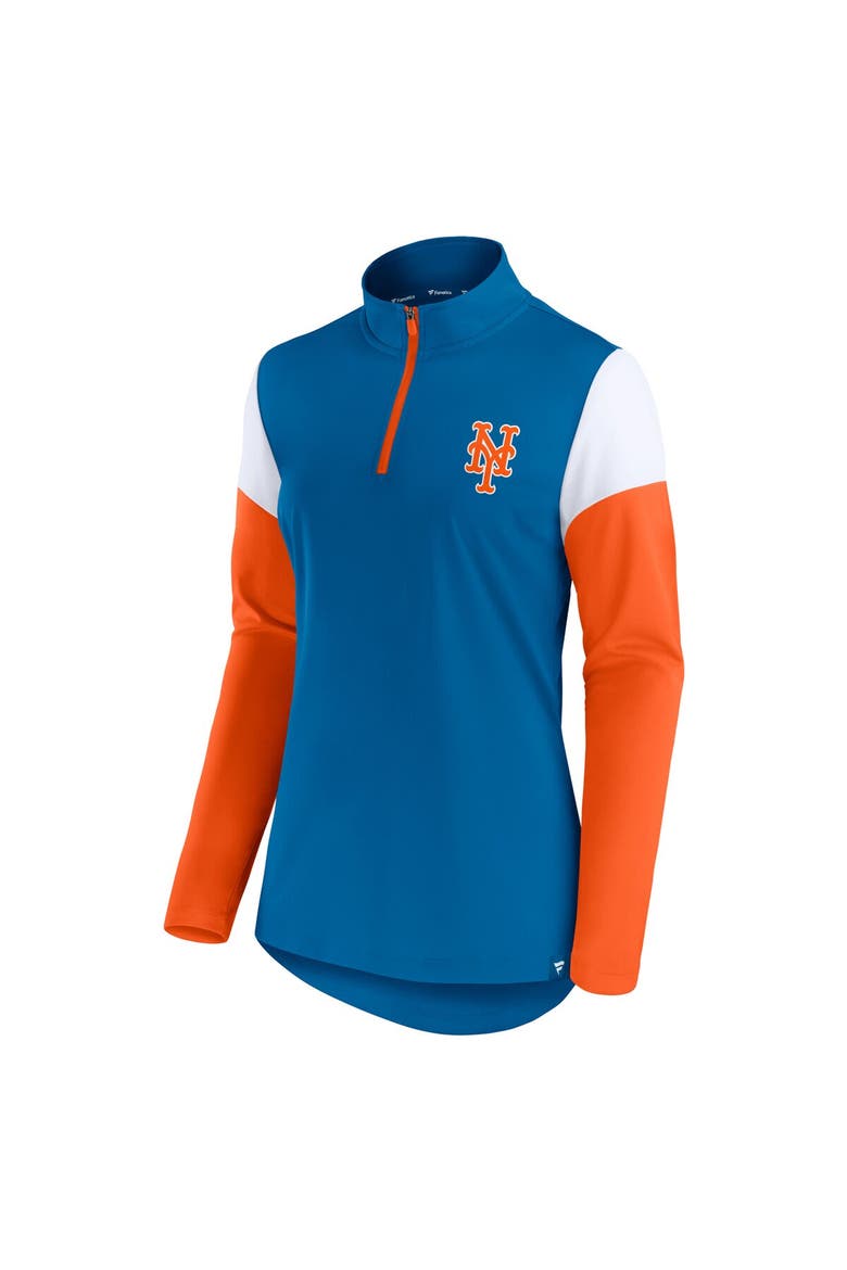 Women's Fanatics Branded Royal/Orange New York Mets Authentic Fleece Quarter-Zip Jacket, Alternate, color, Royal