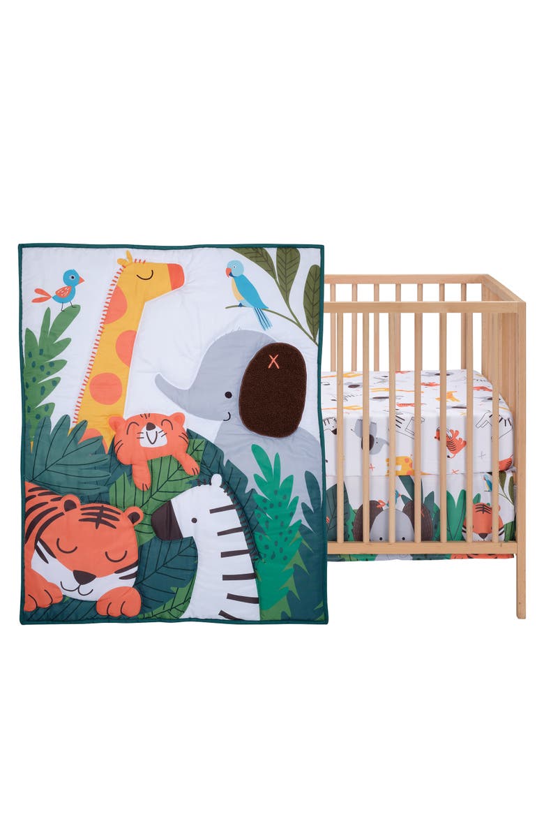 Bedtime Originals Lollipop Jungle 3-Piece Baby Nursery Crib Bedding Set, Main, color, Multicolor