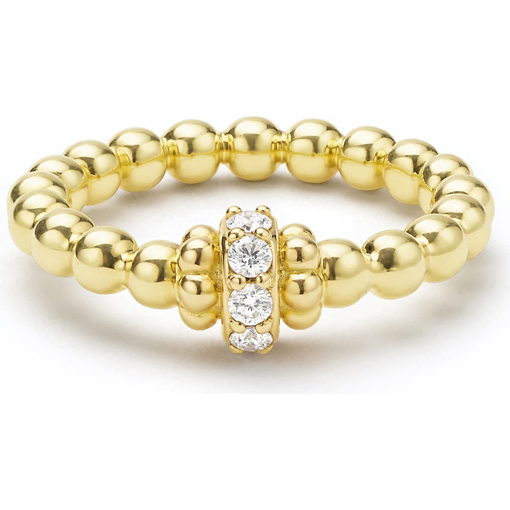Lagos Caviar Diamond Stacking Ring In Gold