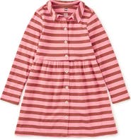 Tea Collection Collared Long Sleeve Shirtdres