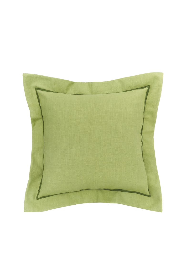 Peridot Flange Accent Throw Pillow, Main, color, Green
