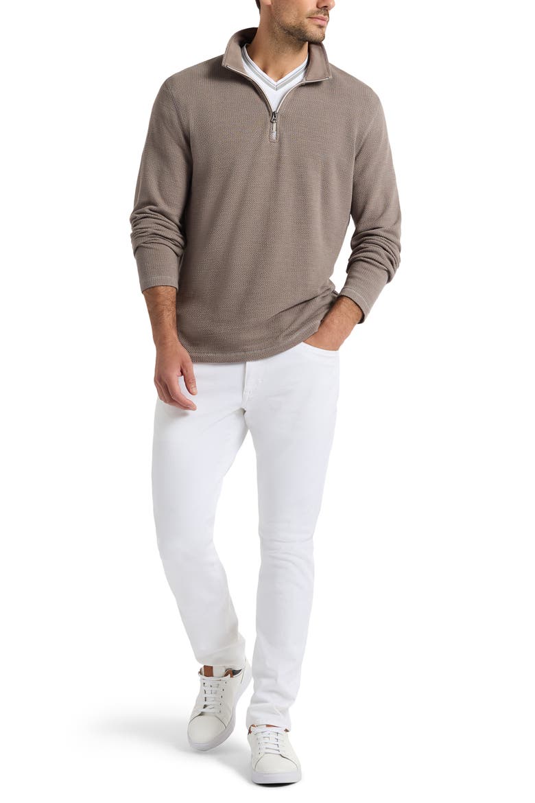 Griffin Cotton Blend Quarter Zip Pullover, Alternate, color, LIGHT GREY