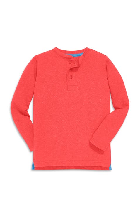 Kids Heathered Long Sleeve Henley Tee (Toddler, Little Kid, Big Kid)