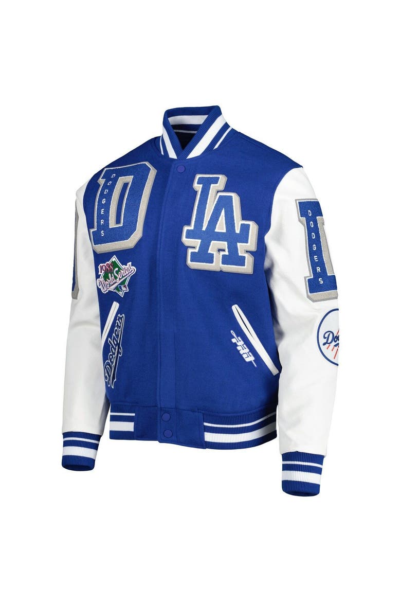 Men's Pro Standard Royal Los Angeles Dodgers Mash Up Logo Varsity Full-Zip Jacket, Alternate, color, Royal