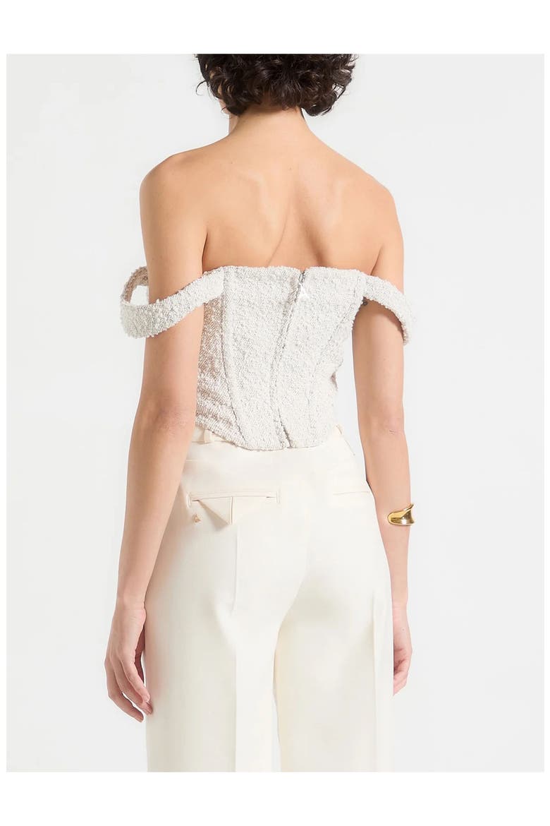 Bonnie Boucle Bardot Corset Top, Alternate, color, Off White
