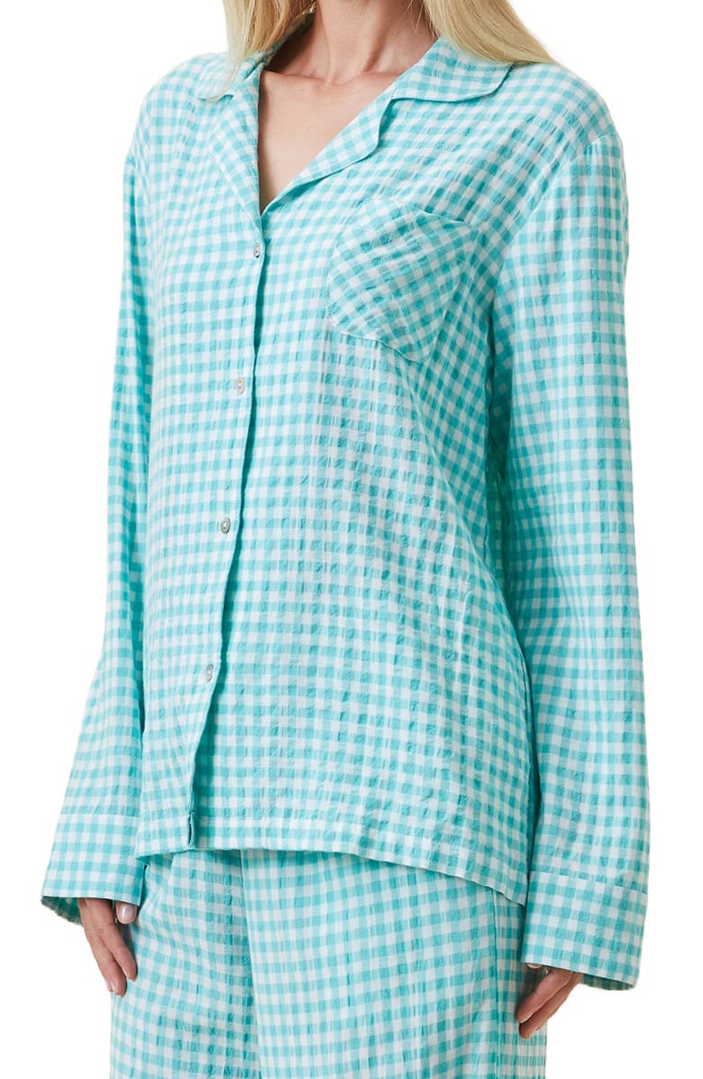Papinelle Seersucker Gingham Pajamas, Alternate, color, 