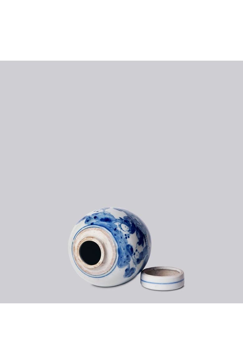 Porcelain Mini Playing Children Round Jar, Alternate, color, Blue and White